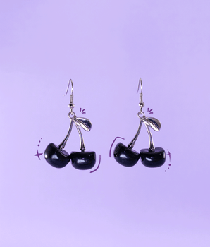 Aretes de Cerezas Negro